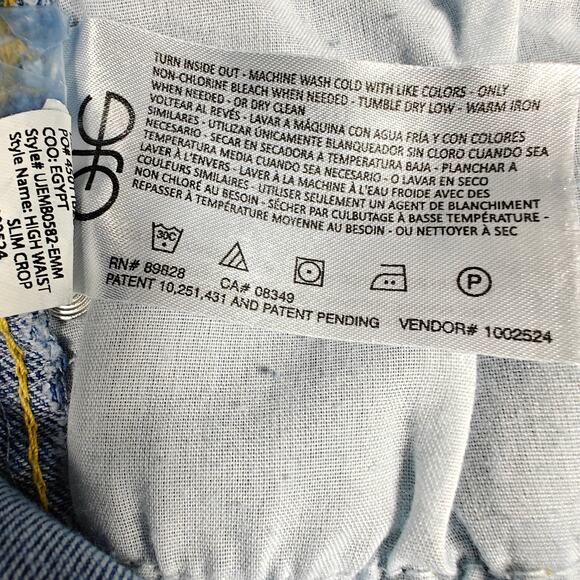 Ella Moss Button Fly Super High Rise Skinny Crop Jeans Size 10/30 - Picture 8 of 9